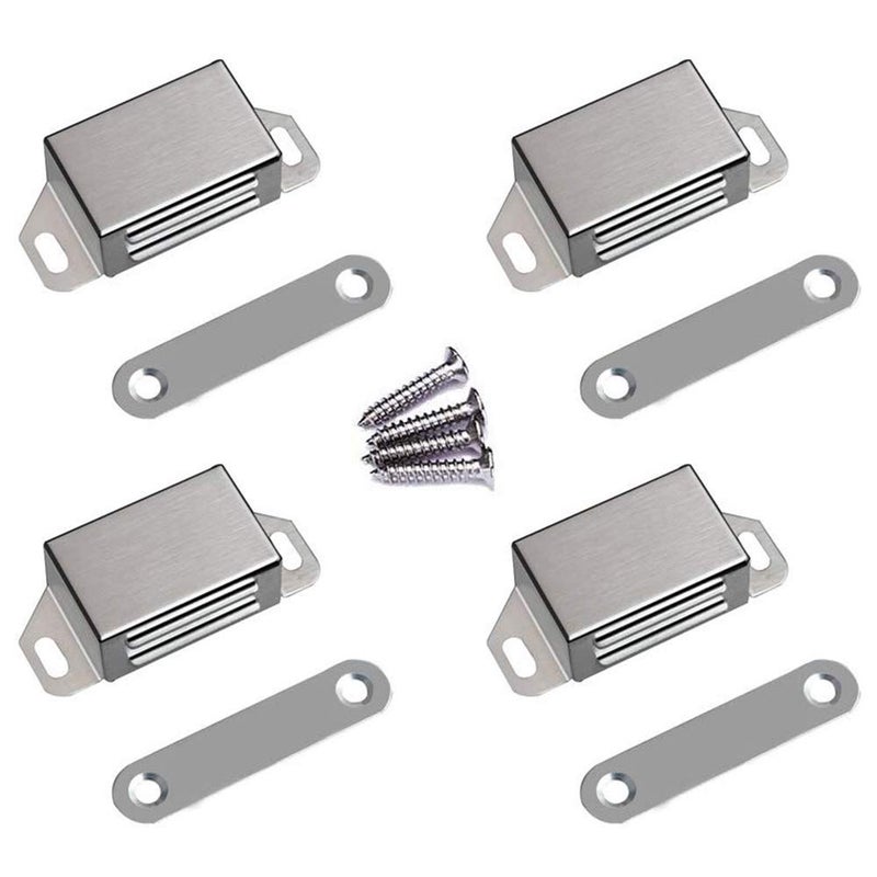 WOOCH Magnetic Door Catch - 30lb High Magnetic Stainless Steel Heavy Duty Catch for Kitchen Bathroom Cupboard Wardrobe Closet Closures Cabinet Door Drawer Latch (2.1 in Silver, 4-Pack) - Image 1